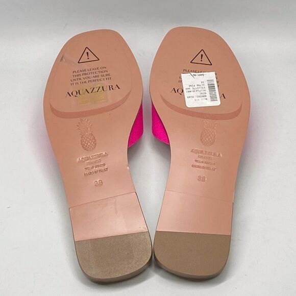 Aquazzura Villette Textile Flat Sandals size 38 - Picture 10 of 11